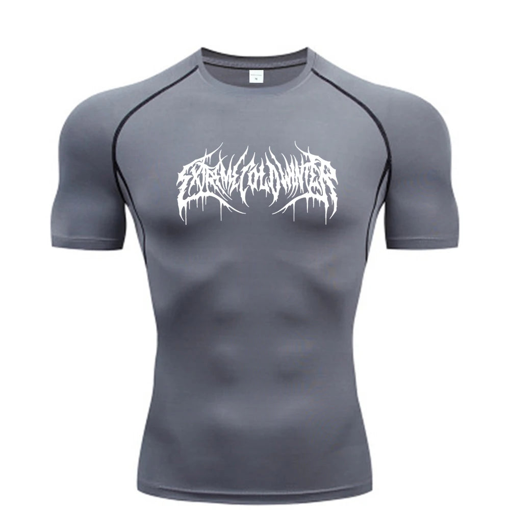 Clothing Fitness Summer Compression Sweatshirt Short Sleeve Men's Running Quick-Dry Top Gym Workout Bodybuilding T-Shirt S-3XL