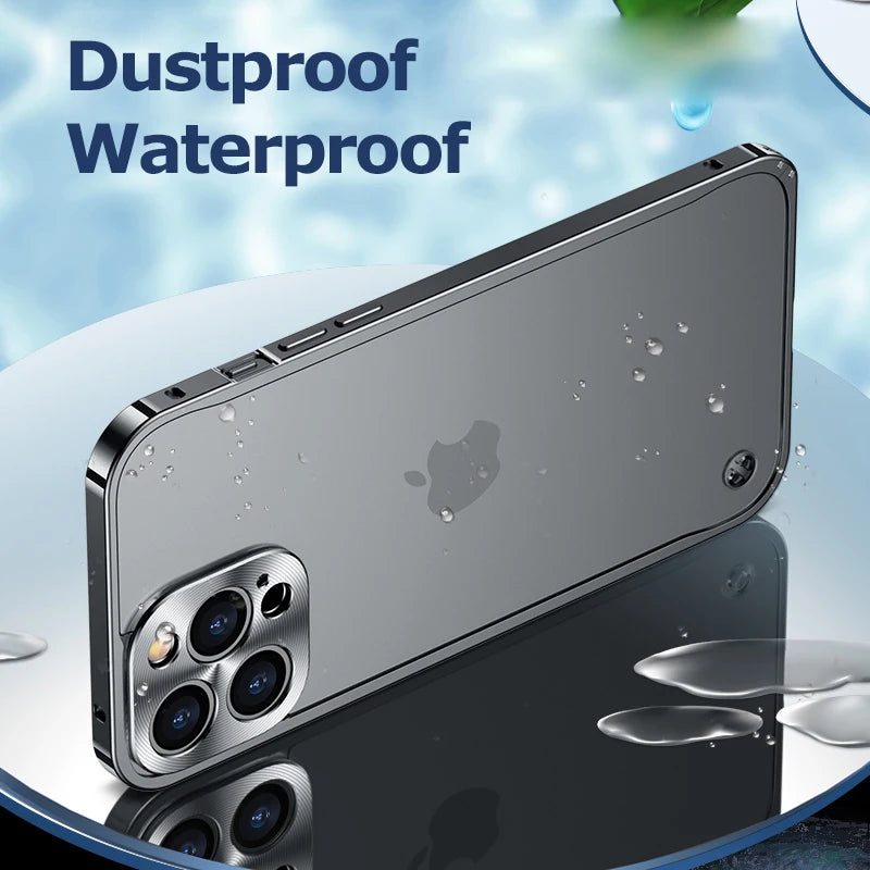 Metal Phone Cases For IPhone 12 13 14 Pro Max Cover 16 Plus Magnetic Aluminum Frame Phone Shell For Iphone 15 12 Mini 13 Pro Max