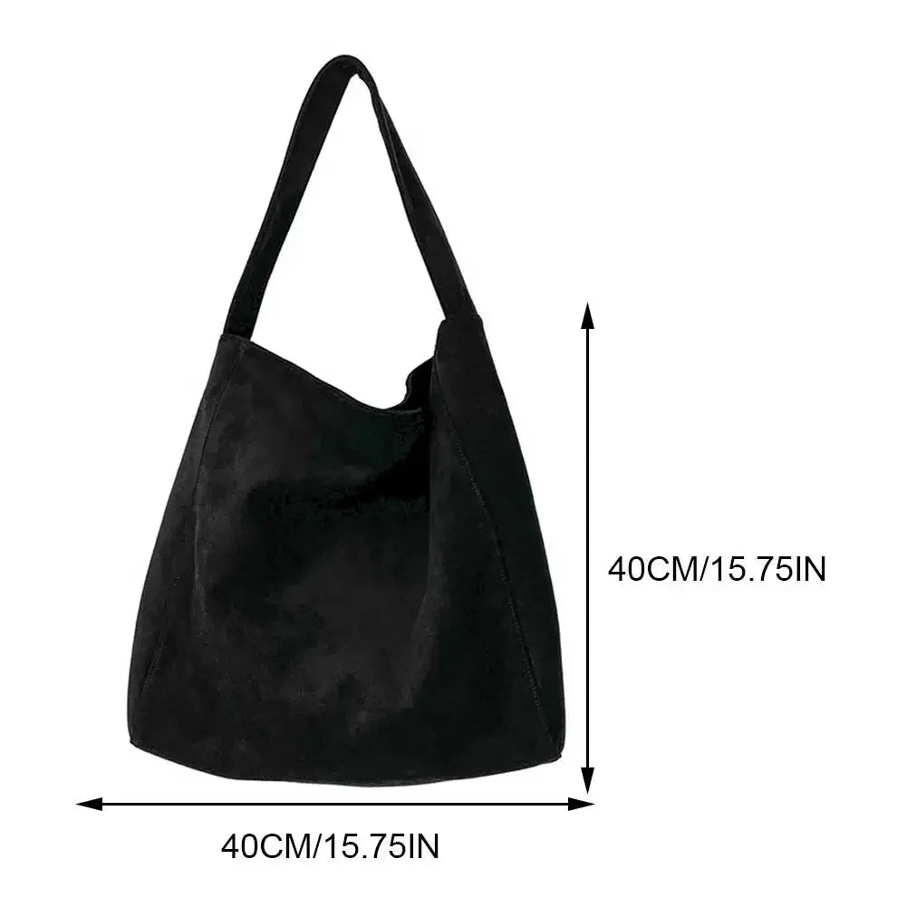 Women Large Capacity Shoulder Bag Stylish Tweed Fabric Work Tote Bag Casual Handbag for Daily Office Use Solid Color Handbag