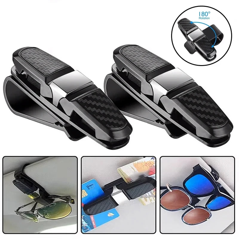 Car Accessories Car Sun Visor ABS Plastic Sunglasses Clip Glasses Holder Card Ticket Eyeglasses Of Fastener Clamp Auto Interior