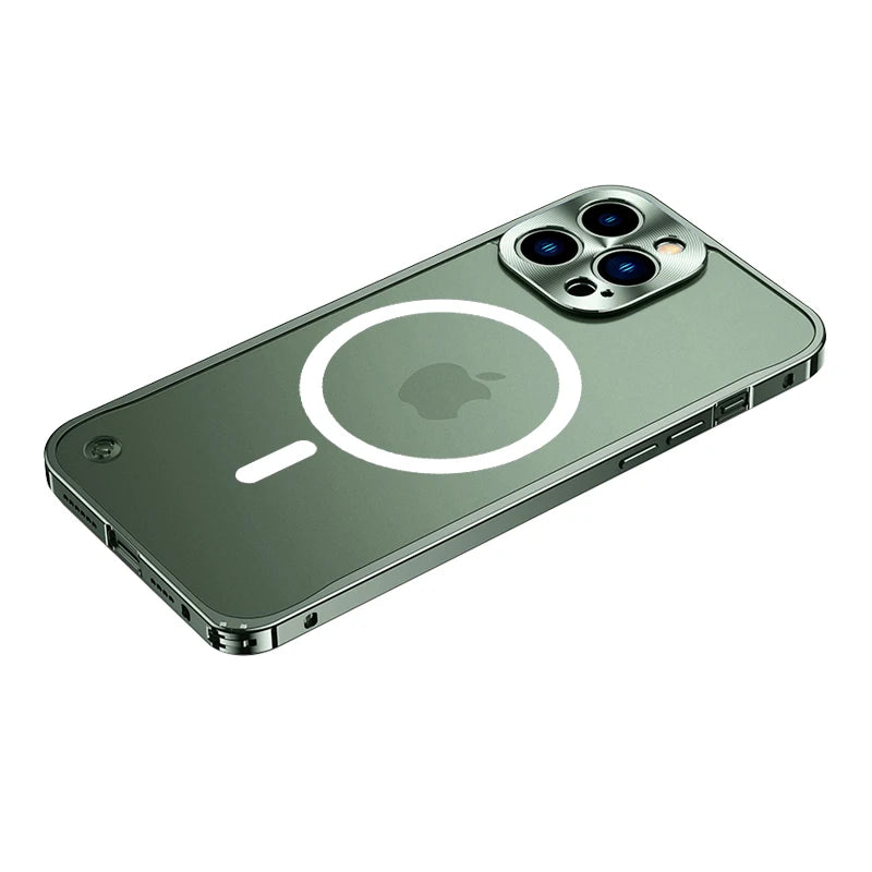 Metal Phone Cases For IPhone 12 13 14 Pro Max Cover 16 Plus Magnetic Aluminum Frame Phone Shell For Iphone 15 12 Mini 13 Pro Max