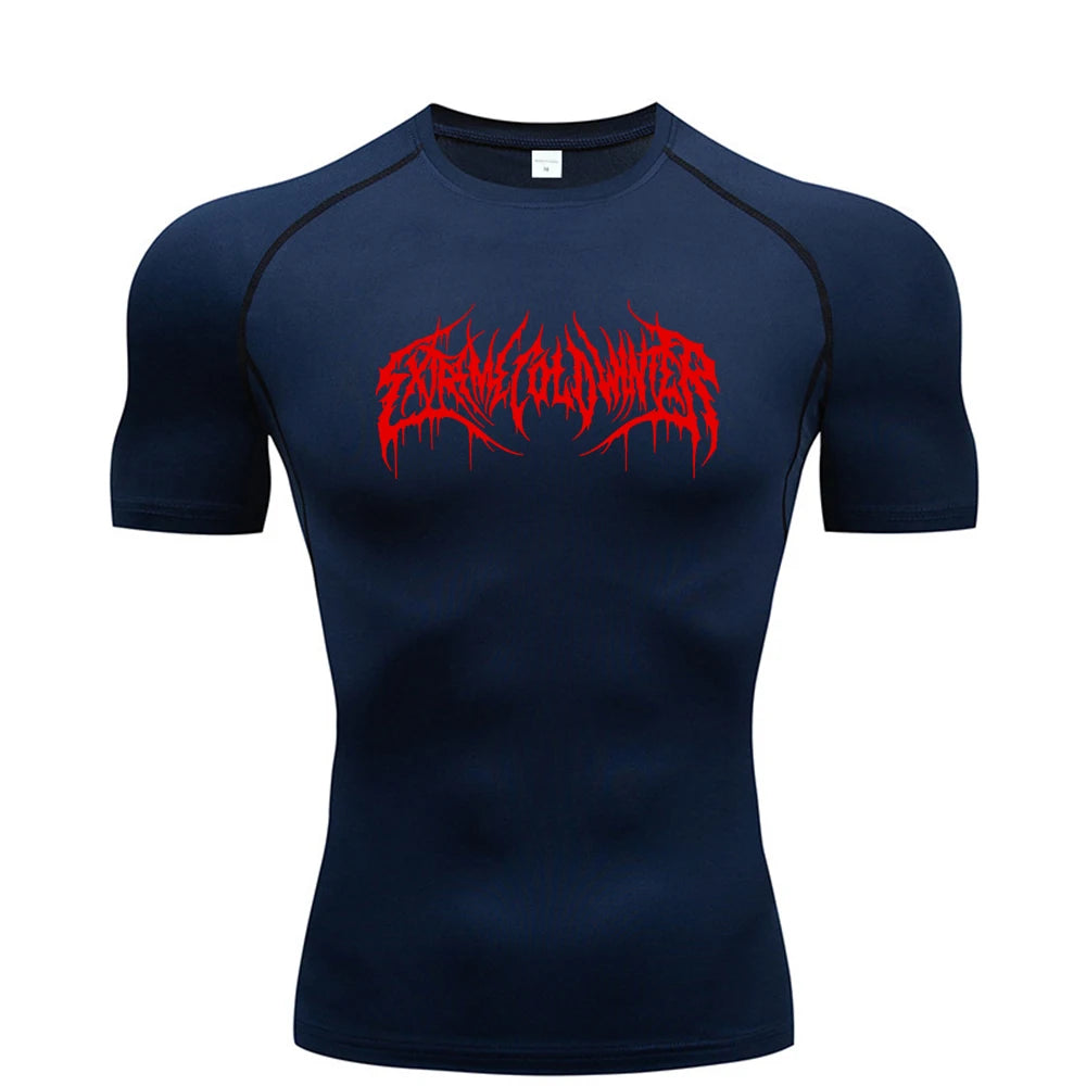 Clothing Fitness Summer Compression Sweatshirt Short Sleeve Men's Running Quick-Dry Top Gym Workout Bodybuilding T-Shirt S-3XL
