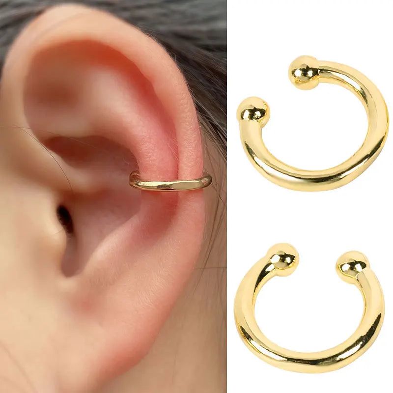 Stackable Earrings Without Ear Hole Star Wrap Clip On Earrings Earcuff for Women Ear Screen Climb Cuffs Fake Piercing One pair