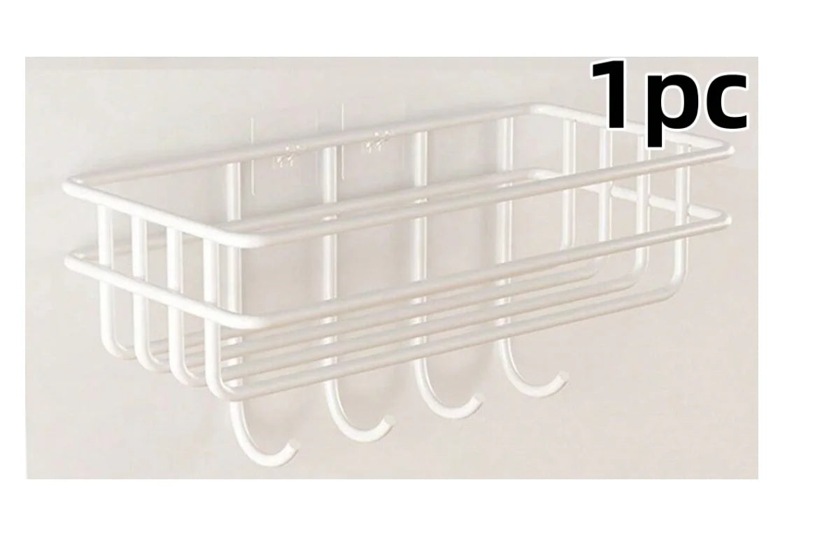 Bathroom Shelf Wall Mounted Corner Storage Shelves Shampoo Holder Iron Rack Shower Drain Basket Kitchen Accessories Organizer