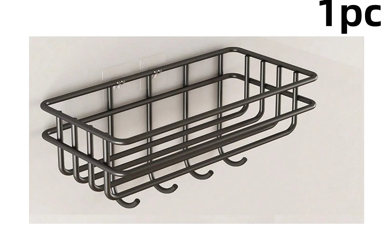 Bathroom Shelf Wall Mounted Corner Storage Shelves Shampoo Holder Iron Rack Shower Drain Basket Kitchen Accessories Organizer