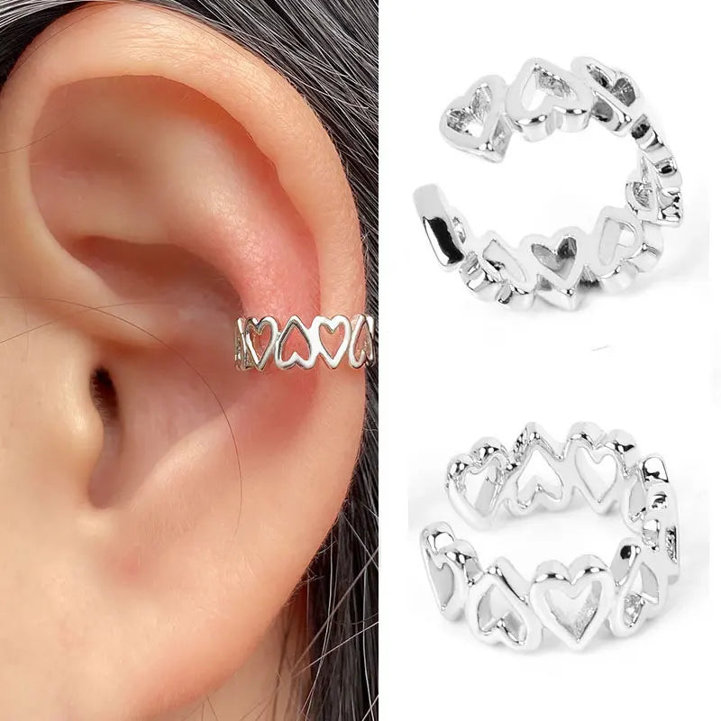 Stackable Earrings Without Ear Hole Star Wrap Clip On Earrings Earcuff for Women Ear Screen Climb Cuffs Fake Piercing One pair