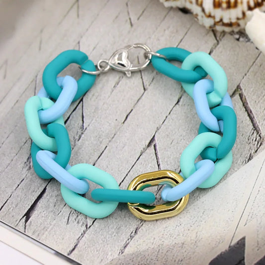 Bracelets for Women Jewelry Mixed Color Acrylic Buckle Rings Bracelets Lovely Accessories Gift Wholesale