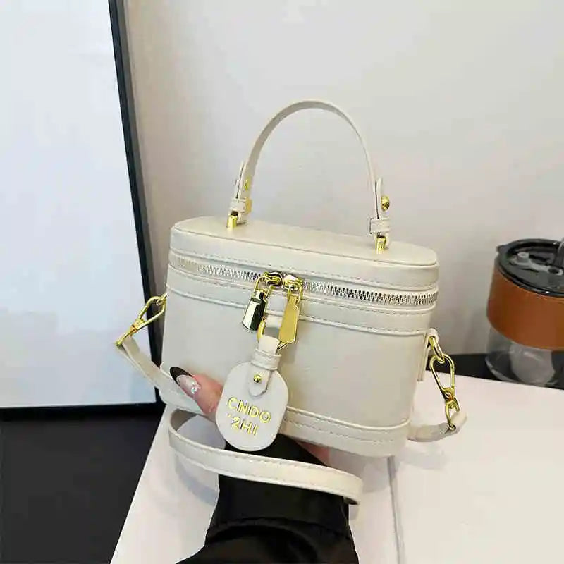 Women Fashion Tote Bucket Bags Solid Clor PU Leather Delicate Small Square Pack 2024 Trendy Female Crossbody Bag