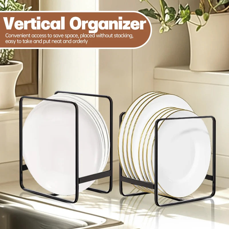 Kitchen Cabinet Plate Storage Countertop Dish Rack Drawer Dinner Plate Partition Drain Rack Layered Storage Rack Accessories