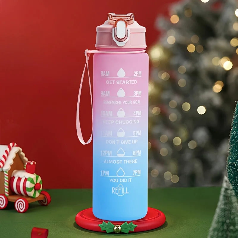 Water Bottle 2 Liter Stay Hydrated Motivated Leakproof Plastic Sport Bottle Reminder Times Sports Outdoor Fitness Office Indoor