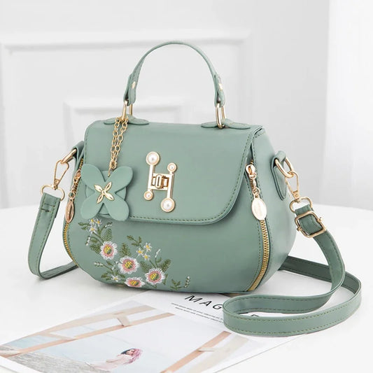 Embroidered Handbag Hot Selling Women Bag New Network Red Fashion Crossbody Bag Versatile Popular Bag PU Leather Shoulder Bag