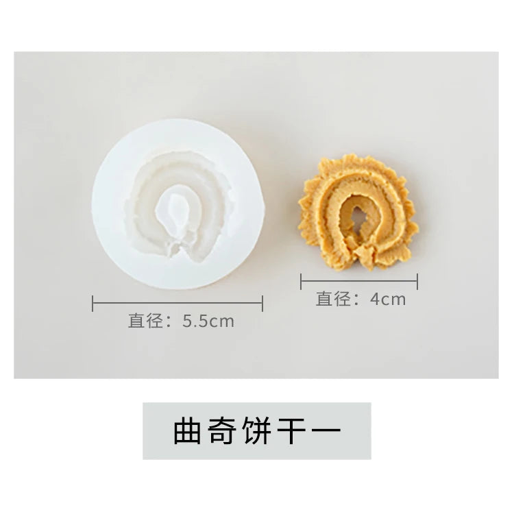 Biscuit Scented Candle Silicone Mold Simulation Modeling Candle Diy Plaster Baking Cake Mold Cake Decorating Tools