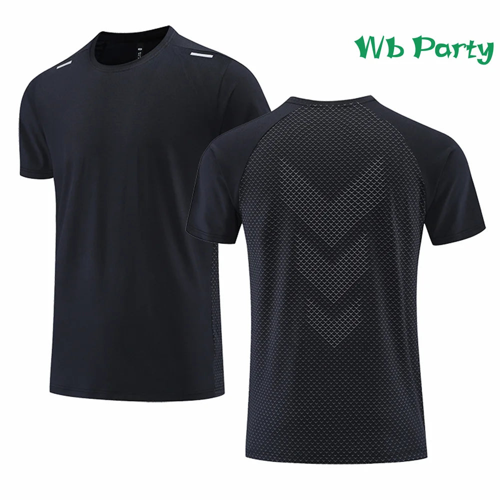 Fitness T shirt Men Fashion Short Sleeve Tee Men's Clothing Gym T-shirt Summer Breathable T-shirts for Men Polyester O-Neck Tops