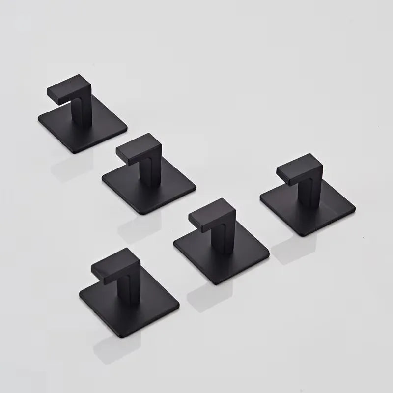 Bathroom Black Self-Adhesive Wall Hook Towel Coat Holder Hook Door Back Keys Clothes Caps Hanger Robe organizer Hook Accessories