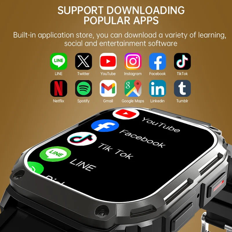 Smartwatch Men Women 5G/WIFI Network Watches SIM Card Camera GPS APP Health Monitor Sports Bluetooth Calls Smart Watch 2025 New