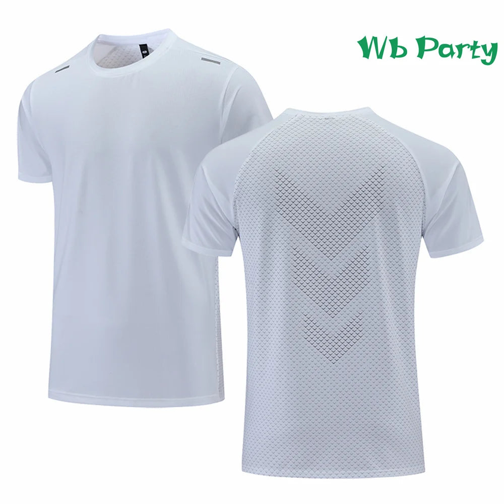 Fitness T shirt Men Fashion Short Sleeve Tee Men's Clothing Gym T-shirt Summer Breathable T-shirts for Men Polyester O-Neck Tops