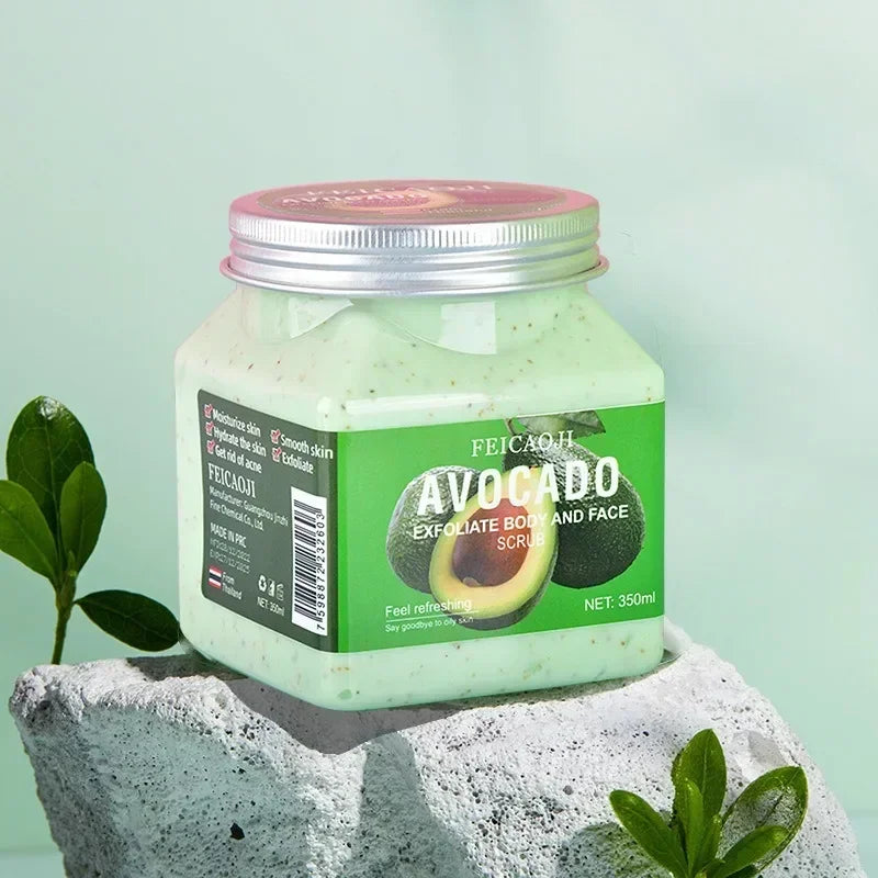 Body Fragrance Scrub 350ML Exfoliating Bodyscrub Bath Salt Rice Shower Gel Coffee