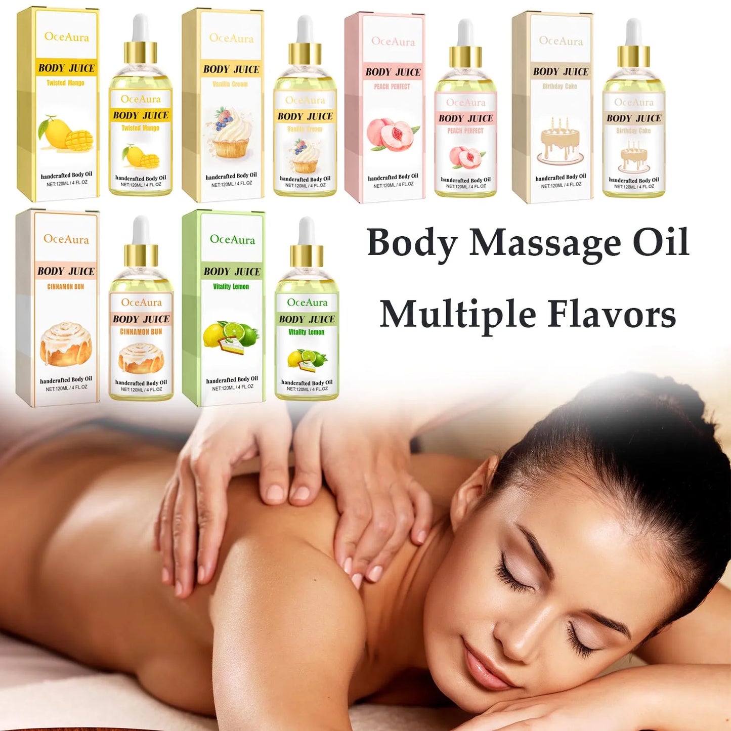 Vanilla Body Massage Oil for Glowing Skin Repair Smooth Stress Relief Moisturizing Dry Skin Tightening Body Essential Oils Care