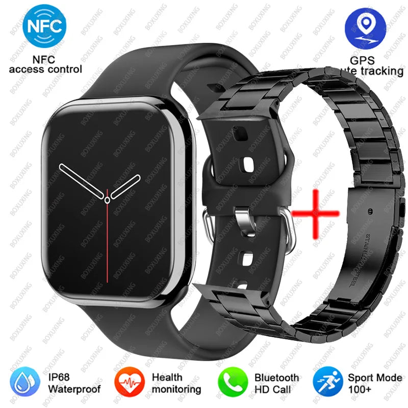 2024 New Smart Watch Women Ultra Series 8 GPS NFC Smartwatch Men BT Call Waterproof Wireless Charging 2.05 inch Screen Watch 9