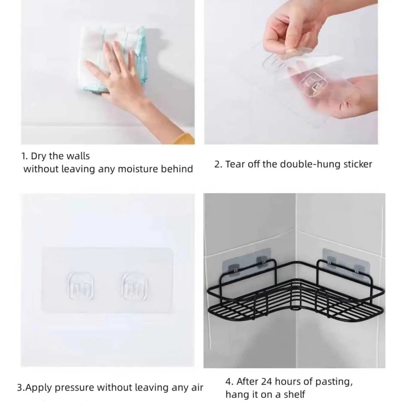 Bathroom Shelf Wall Mounted Corner Storage Shelves Shampoo Holder Iron Rack Shower Drain Basket Kitchen Accessories Organizer