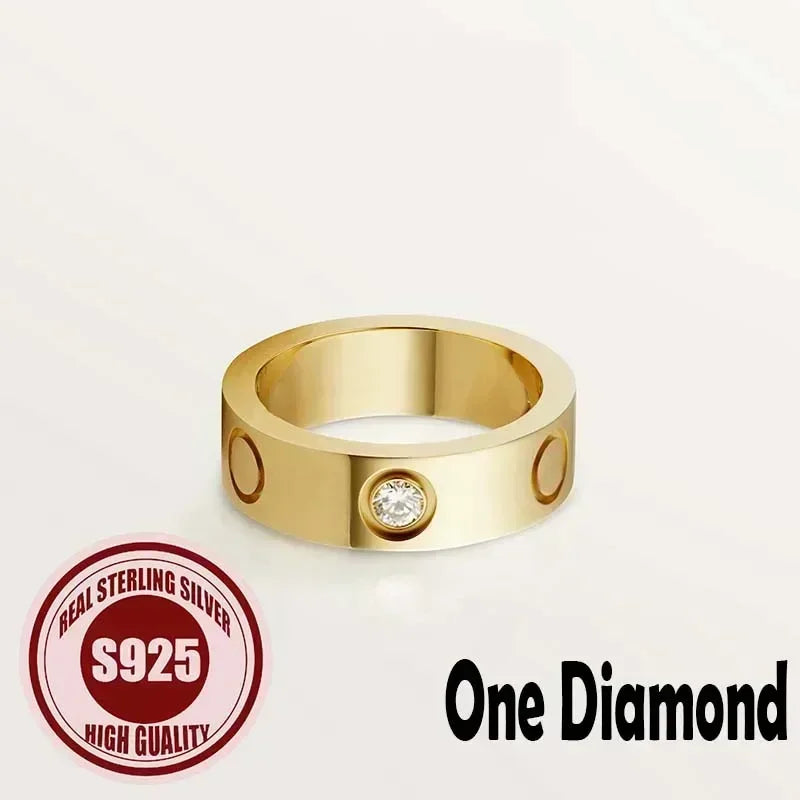 2025 NEW 925 Silver Women's Fashionable Low-Luxury Ring Exquisite Three Colors Versatile Gem Mens Rings Gift