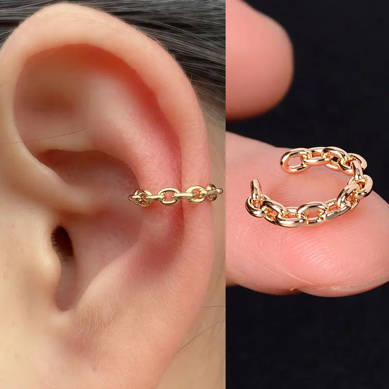 Stackable Earrings Without Ear Hole Star Wrap Clip On Earrings Earcuff for Women Ear Screen Climb Cuffs Fake Piercing One pair