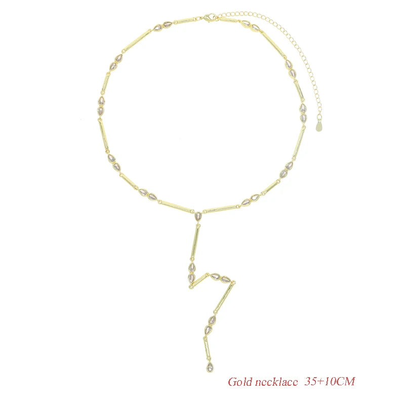 New Arrived Long Tassel With Slippy Bar Bling Round Oval Triangle CZ Setting Women Unique Bracelet Wrap One's Finger Jewelry