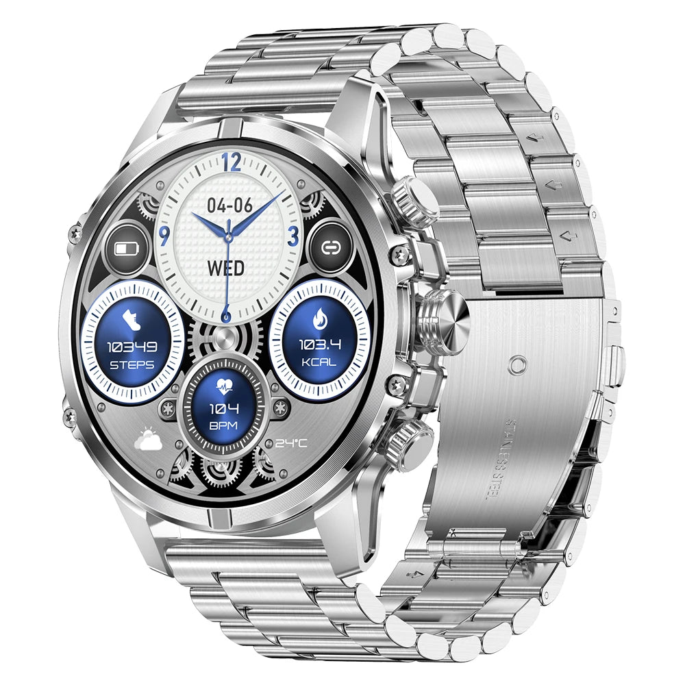 Smart Watch For Men AMOLED Screen LED Flashlight Waterproof Heart Rate Monitor Bluetooth Call Sport Fitness Women Smartwatch