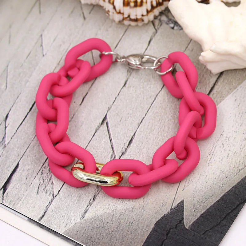 Bracelets for Women Jewelry Mixed Color Acrylic Buckle Rings Bracelets Lovely Accessories Gift Wholesale