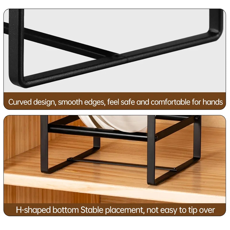 Kitchen Cabinet Plate Storage Countertop Dish Rack Drawer Dinner Plate Partition Drain Rack Layered Storage Rack Accessories