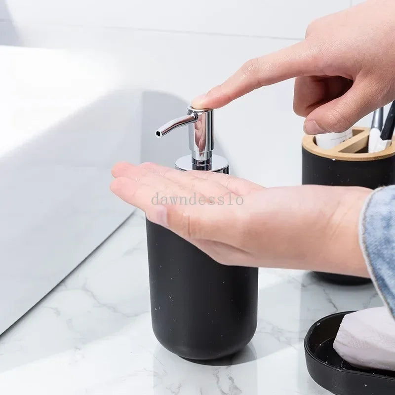 Bathroom Set Hands Soap Dispenser Toothbrush Holder and Soap Box Bathroom Decor Toiletries Holder for Bath Accessories