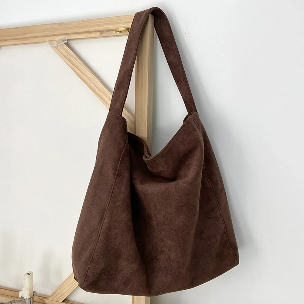 Women Large Capacity Shoulder Bag Stylish Tweed Fabric Work Tote Bag Casual Handbag for Daily Office Use Solid Color Handbag