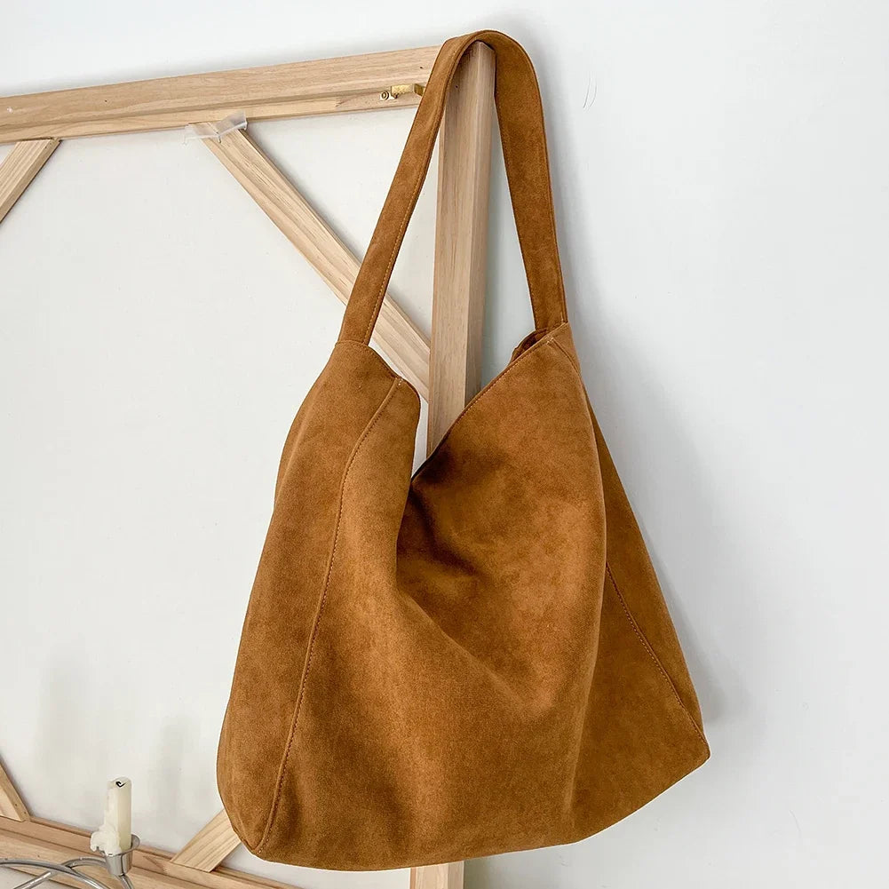 Women Large Capacity Shoulder Bag Stylish Tweed Fabric Work Tote Bag Casual Handbag for Daily Office Use Solid Color Handbag