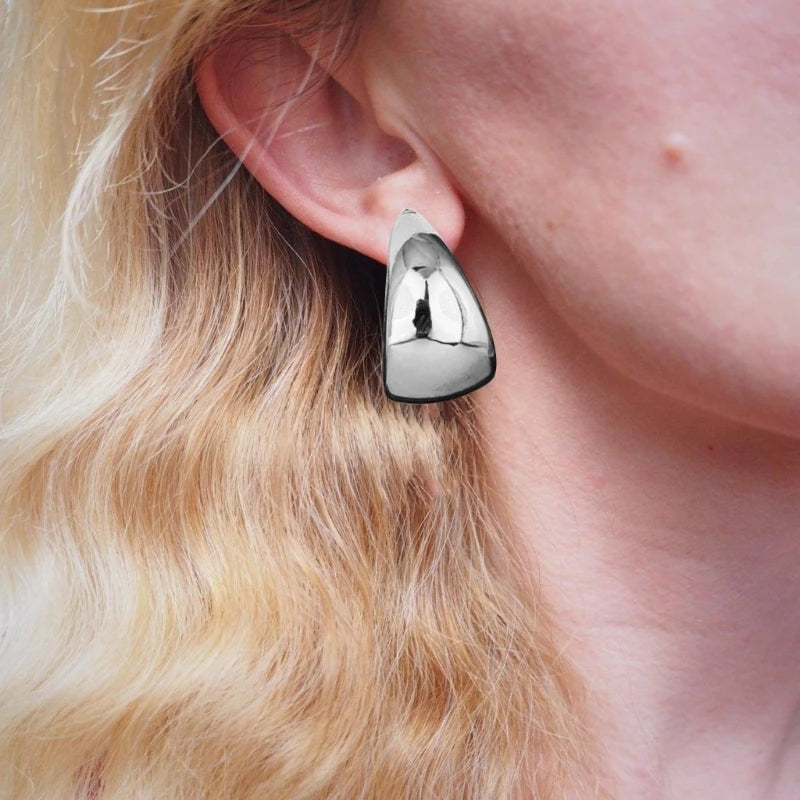 6 Pieces Water Drop Shaped Ear Rings Stylish C Shaped Charm Earrings for Daily Wear Fashionable Party Jewelry