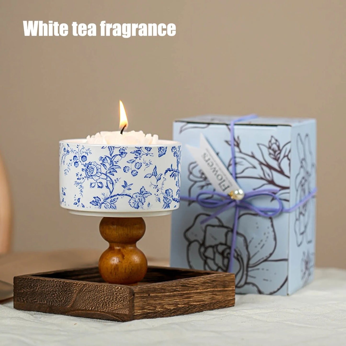 Camellia scented candle with gift box Creative Camellia Aromatherapy Candle Gift Box Set for Senior Birthday Gift New Year Gift