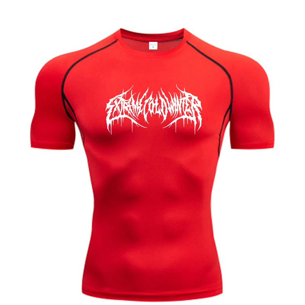 Clothing Fitness Summer Compression Sweatshirt Short Sleeve Men's Running Quick-Dry Top Gym Workout Bodybuilding T-Shirt S-3XL