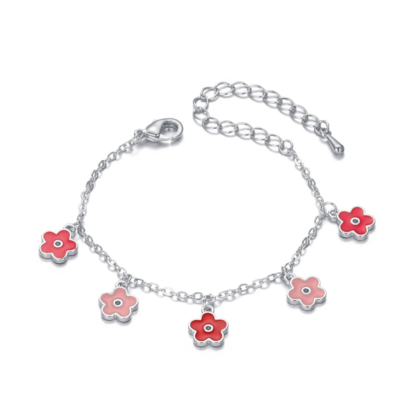 Bracelets Five Flowers Charms  For Girls Gifts Best Friend Romantic  Small And Chic Sweetness Lovely Fashion Child All-Match