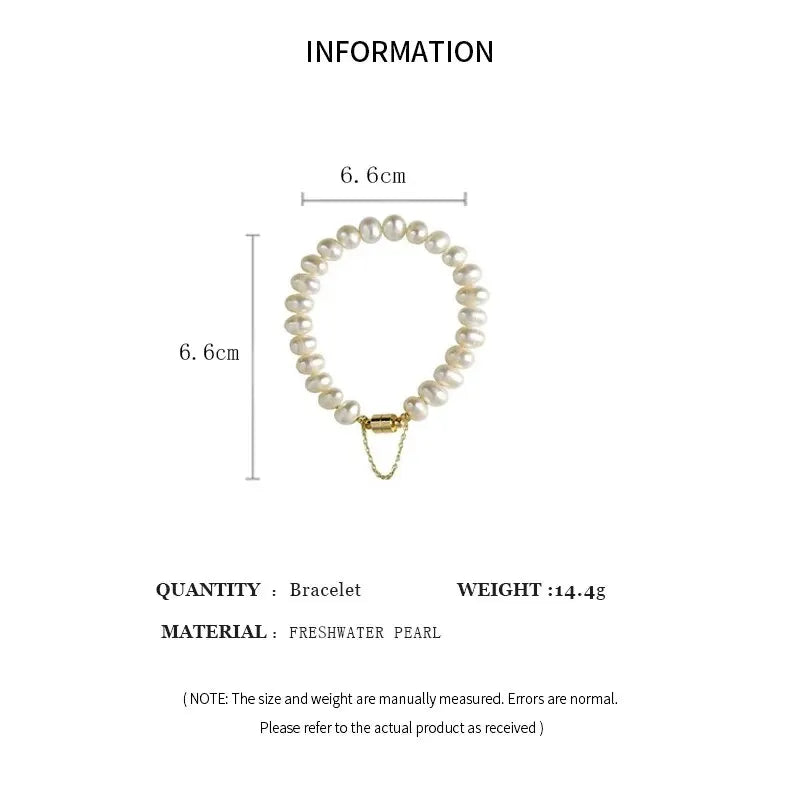 Elegant Freshwater Pearl Bracelet For Women's Magnetic Buttons Creative Design Bracelets Wedding Daity Hand Jewelry Accessories