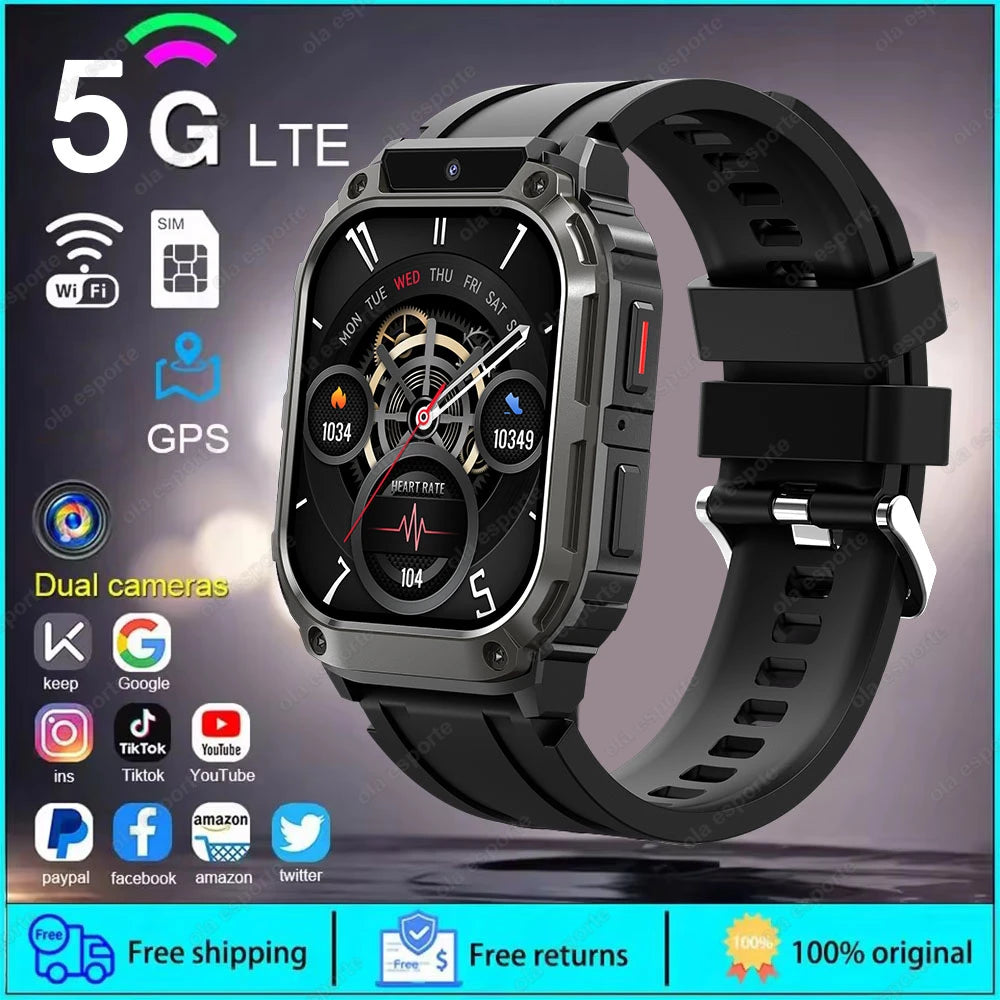 Smartwatch Men Women 5G/WIFI Network Watches SIM Card Camera GPS APP Health Monitor Sports Bluetooth Calls Smart Watch 2025 New
