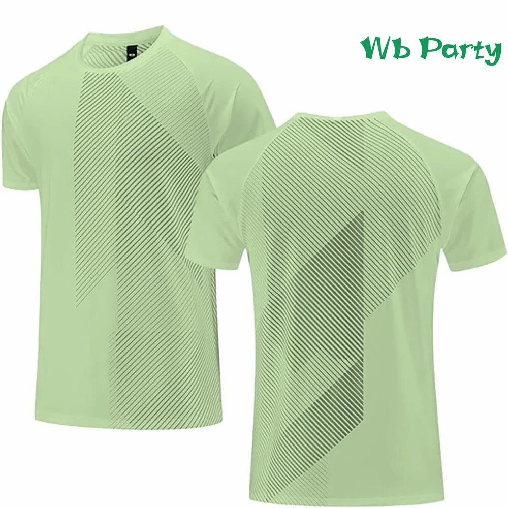 Fitness T shirt Men Fashion Short Sleeve Tee Men's Clothing Gym T-shirt Summer Breathable T-shirts for Men Polyester O-Neck Tops