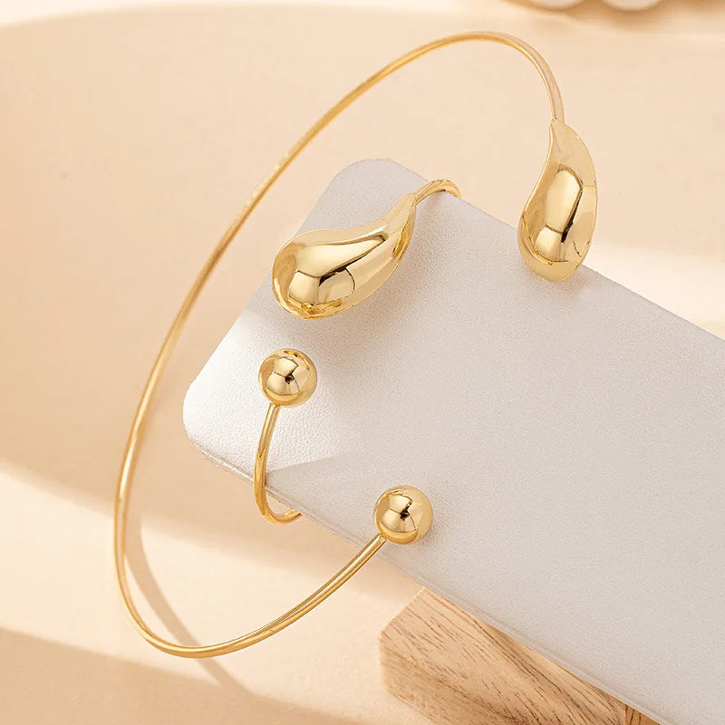 Bracelet Collar Set For Women Girls Simple Style Personality Big Water Droplets Holiday Party Gift OL Fashion Jewelry DS058