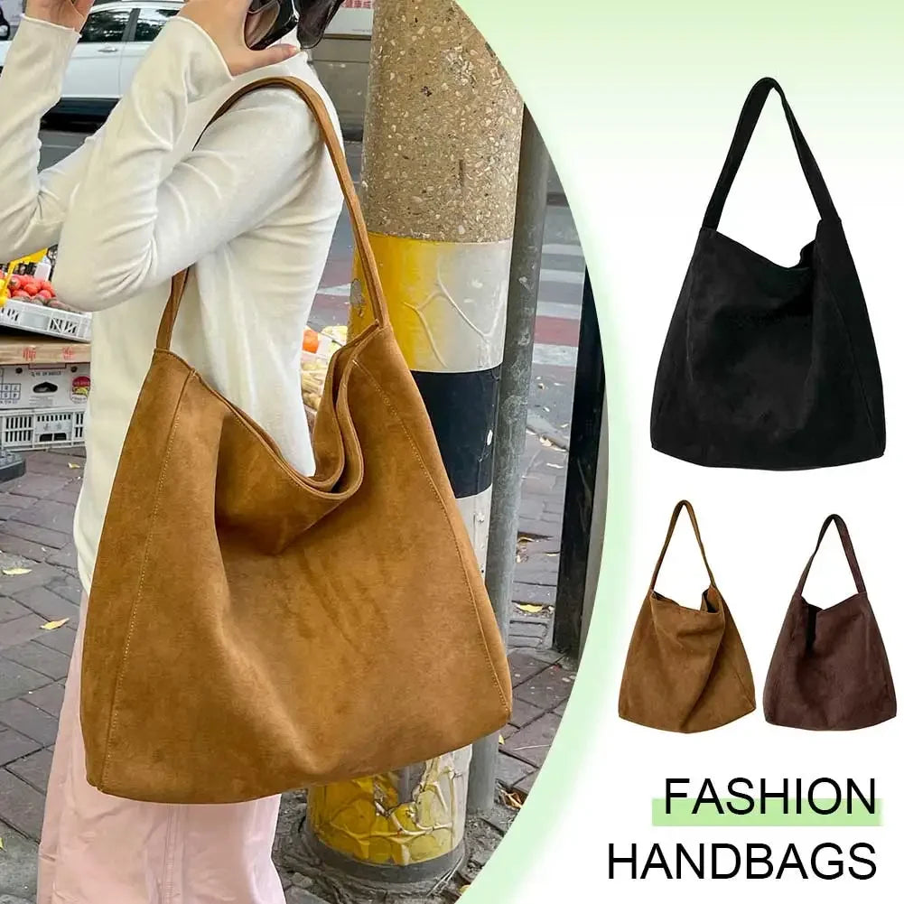 Women Large Capacity Shoulder Bag Stylish Tweed Fabric Work Tote Bag Casual Handbag for Daily Office Use Solid Color Handbag