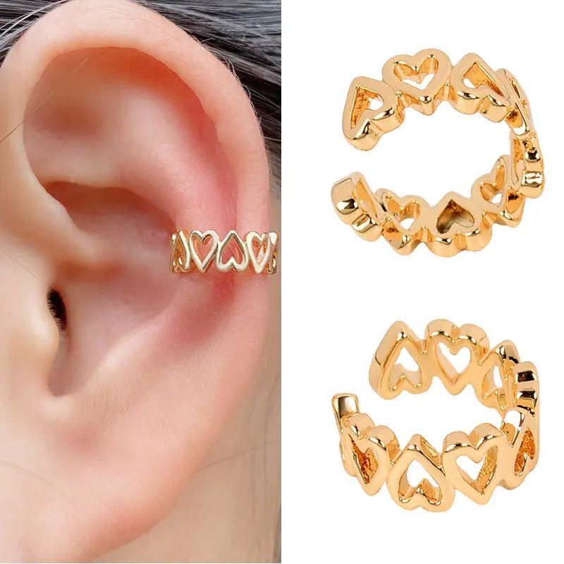 Stackable Earrings Without Ear Hole Star Wrap Clip On Earrings Earcuff for Women Ear Screen Climb Cuffs Fake Piercing One pair