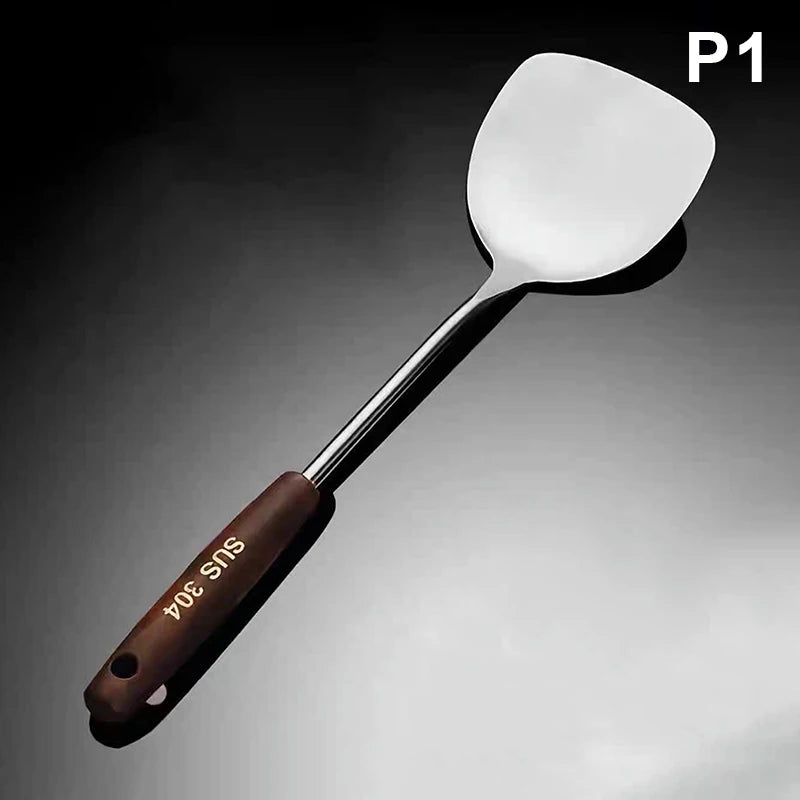 1Pc Stainless Steel Kitchen Utensils Wok Spatula Iron And Ladle Tool Set Spatula For Cooking Kitchen Accessories Essentials