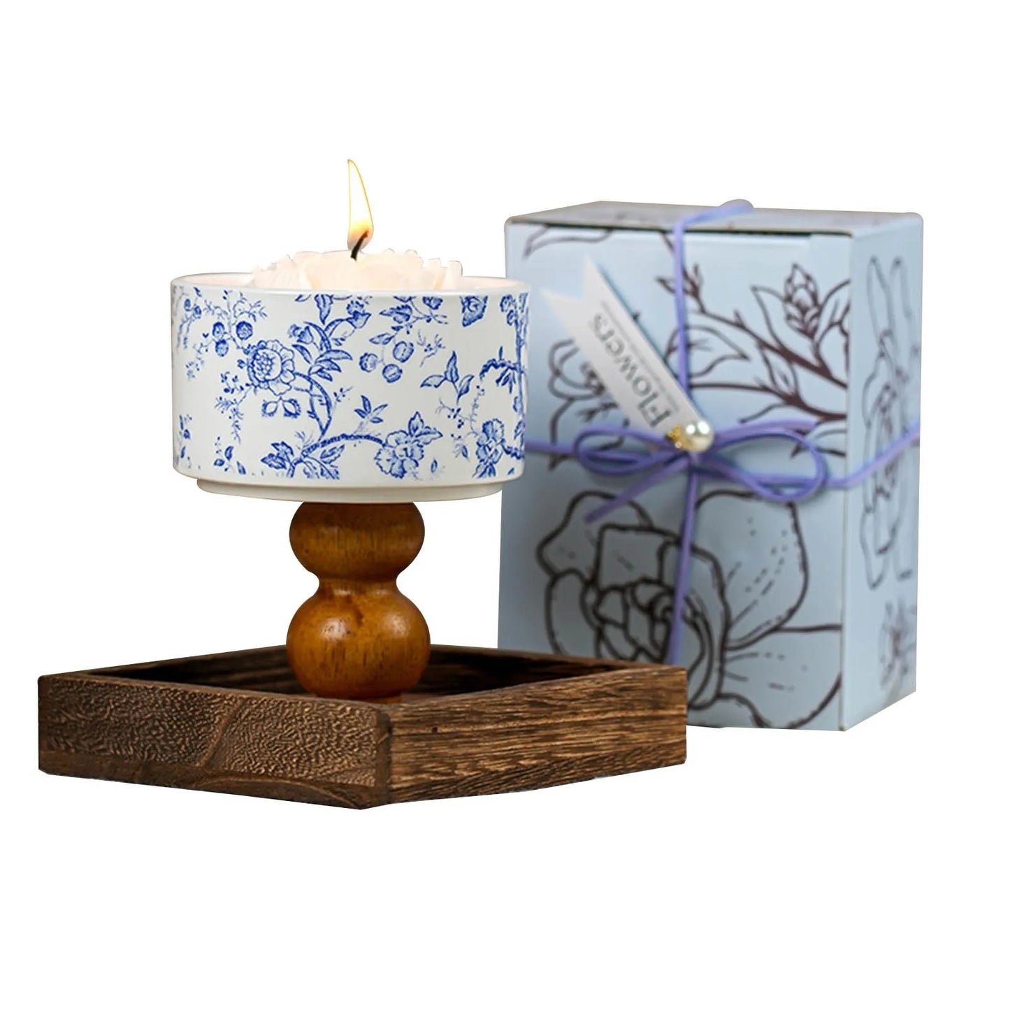 Camellia scented candle with gift box Creative Camellia Aromatherapy Candle Gift Box Set for Senior Birthday Gift New Year Gift