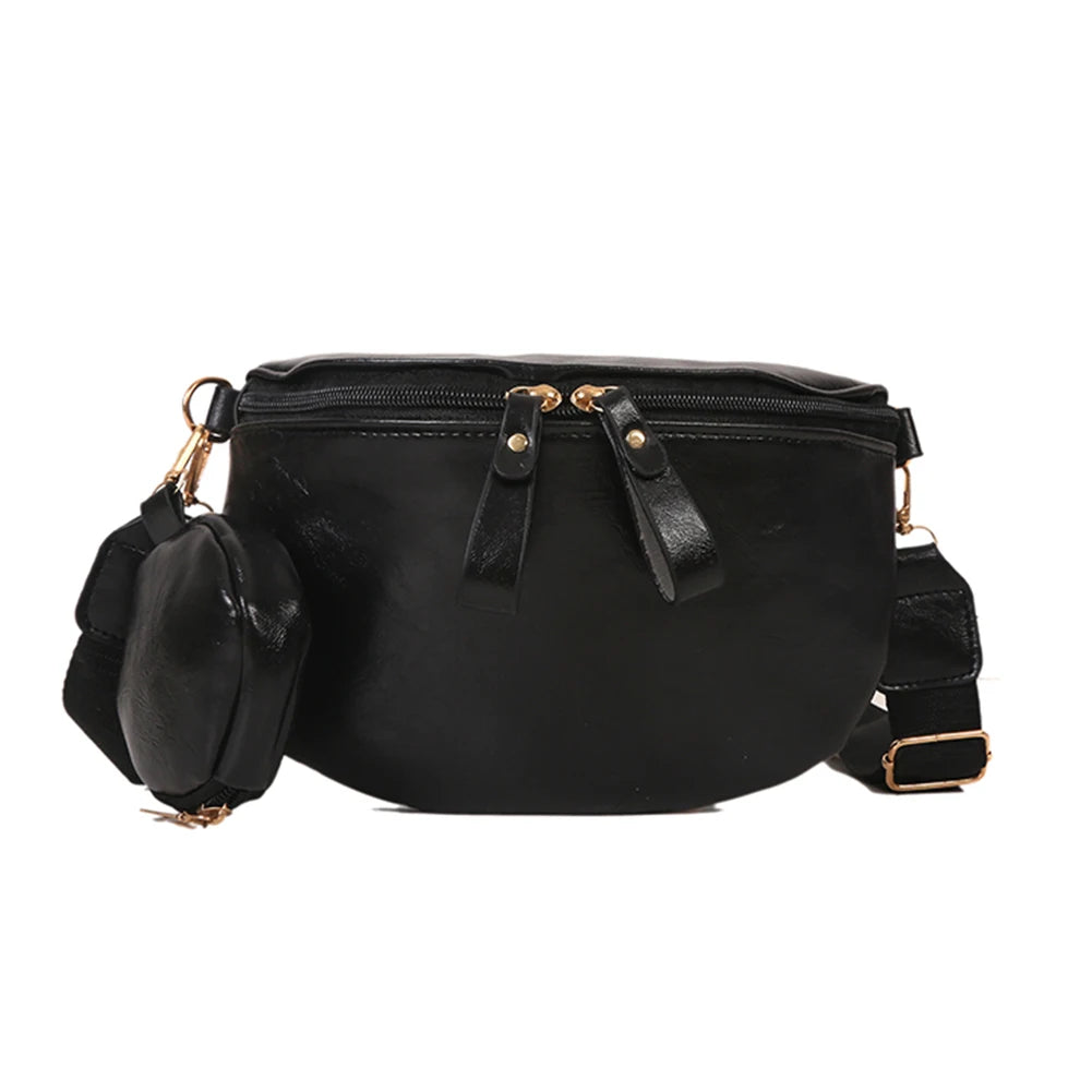 Women's Waist Bag Single Shoulder Bag Fashion Chest Bag Girl's Waist Bag Outdoor Sports Backpack Belt Bag with Small Purse