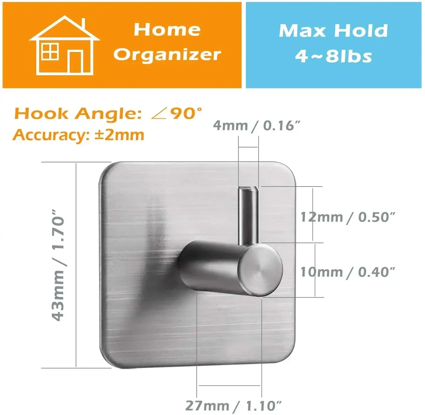 Stainless Steel Bathroom Accessories Self Adhesive Towel Hooks Wall Hook accesorios para el hogar novedades kitchen accessories
