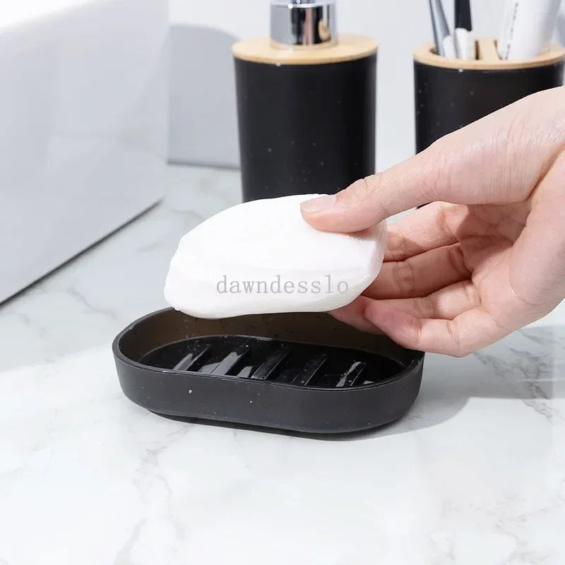 Bathroom Set Hands Soap Dispenser Toothbrush Holder and Soap Box Bathroom Decor Toiletries Holder for Bath Accessories