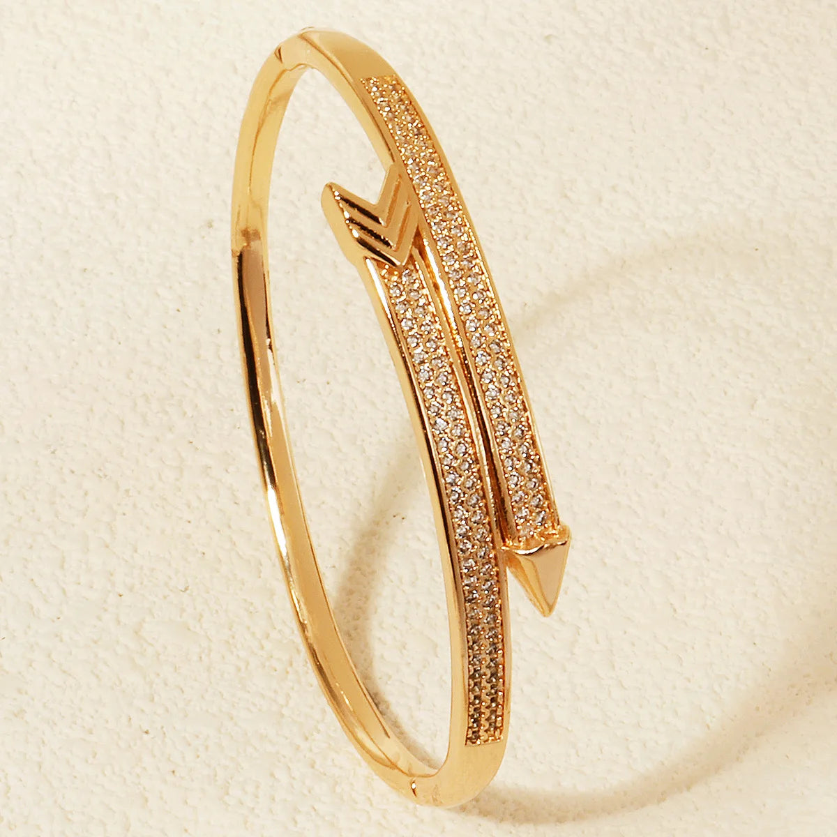 Simple Studded Bracelet for Women Classic Copper and Zirconium Opening Bangle Daily Jewelry Bracelet Accessories As Gifts