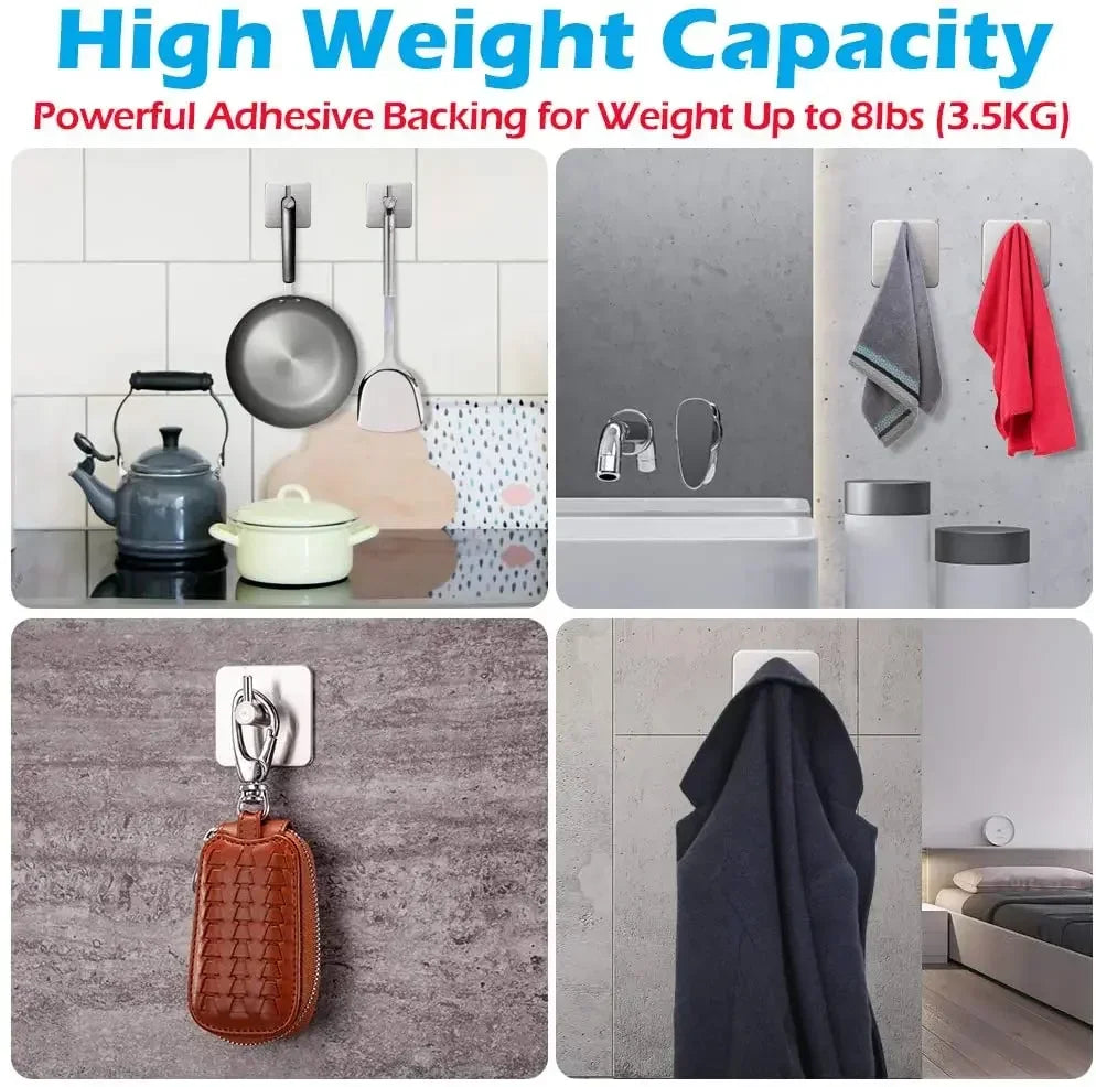 Stainless Steel Bathroom Accessories Self Adhesive Towel Hooks Wall Hook accesorios para el hogar novedades kitchen accessories